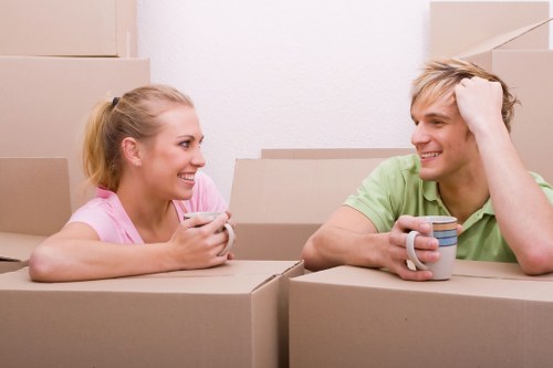 House removals preparation in Mordenpark with packed boxes